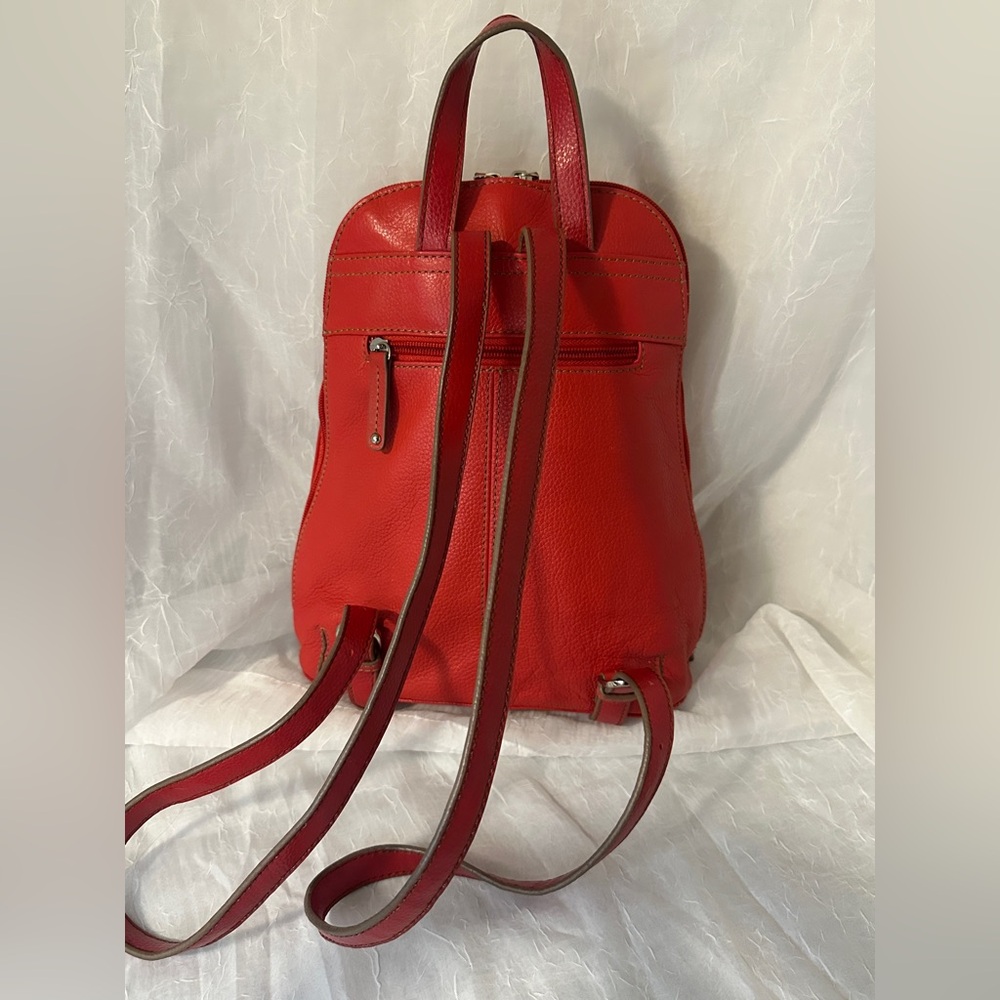 Red Leather Backpack - Tignanello - image 2